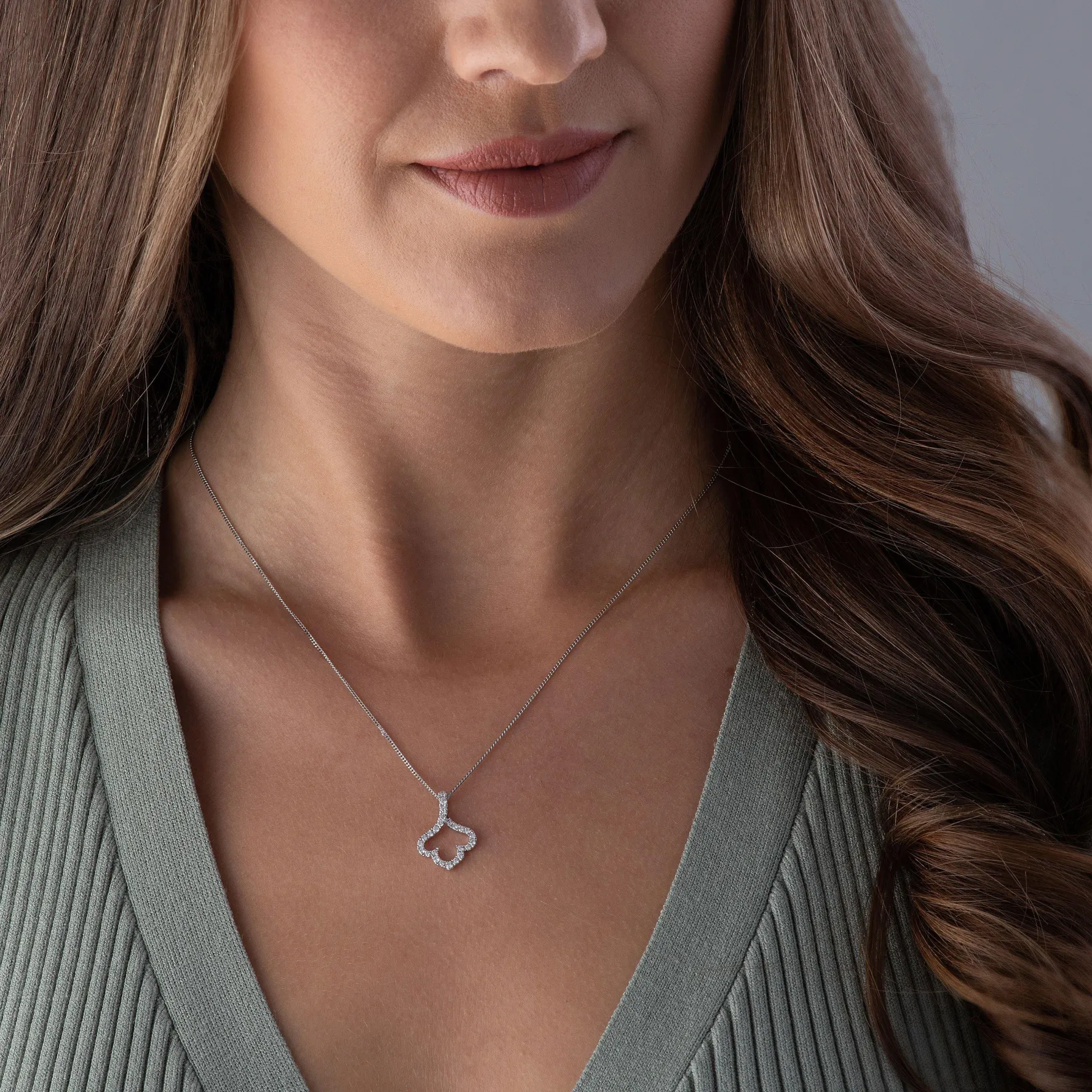 Beaverbrooks Essence 9ct White Gold Diamond Pendant