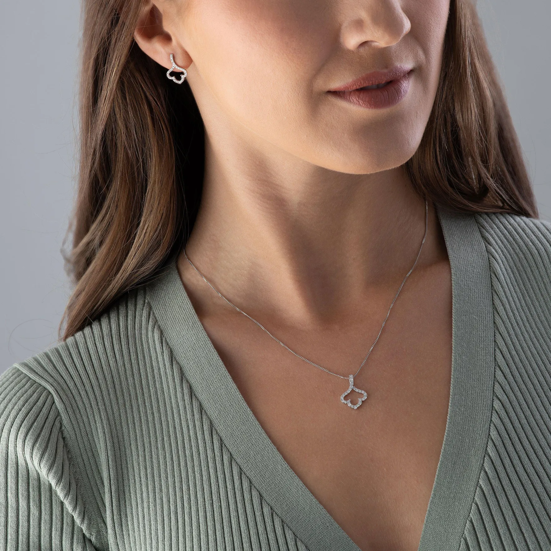 Beaverbrooks Essence 9ct White Gold Diamond Pendant