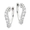 Beaverbrooks Essence 9ct White Gold Diamond Hoop Earrings