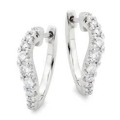 Beaverbrooks Essence 9ct White Gold Diamond Hoop Earrings