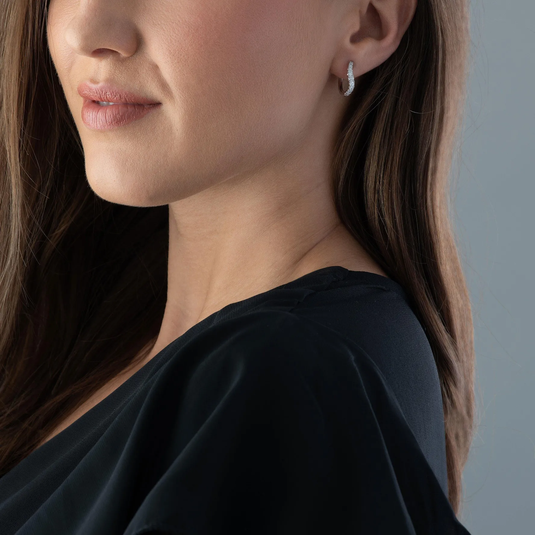 Beaverbrooks Essence 9ct White Gold Diamond Hoop Earrings