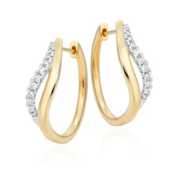 Beaverbrooks Essence 9ct Yellow Gold Diamond Hoop Earrings