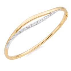 Beaverbrooks Essence 9ct Yellow Gold Diamond Bangle
