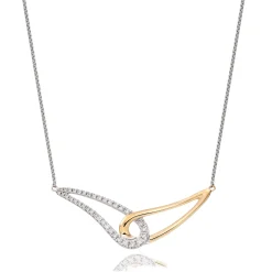 Beaverbrooks Essence 9ct Yellow Gold and White Gold Diamond Necklace