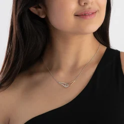 Beaverbrooks Essence 9ct Yellow Gold and White Gold Diamond Necklace