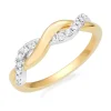 Beaverbrooks Essence 9ct Yellow Gold Diamond Twist Ring