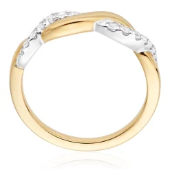 Beaverbrooks Essence 9ct Yellow Gold Diamond Twist Ring