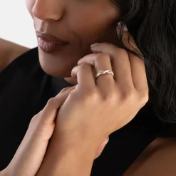 Beaverbrooks Essence 9ct Yellow Gold Diamond Twist Ring