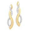 Beaverbrooks Essence 9ct Yellow Gold Diamond Twist Drop Earrings