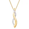 Beaverbrooks Essence 9ct Yellow Gold Diamond Twist Pendant