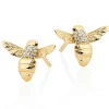 Beaverbrooks Gold Plated Silver Cubic Zirconia Bee Earrings