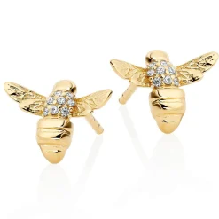 Beaverbrooks Gold Plated Silver Cubic Zirconia Bee Earrings