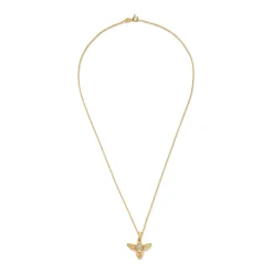 Beaverbrooks Gold Plated Silver Cubic Zirconia Bee Pendant