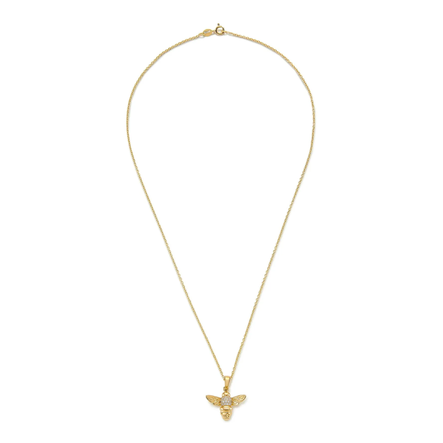 Beaverbrooks Gold Plated Silver Cubic Zirconia Bee Pendant