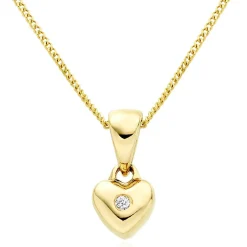 Beaverbrooks Mini B 9ct Gold Diamond Heart Pendant