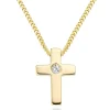Beaverbrooks Mini B 9ct Gold Diamond Cross Pendant