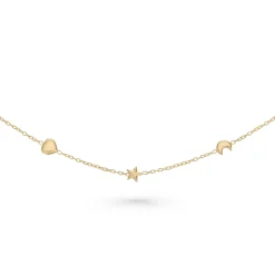 Beaverbrooks Mini B 9ct Yellow Gold Star and Moon Bracelet