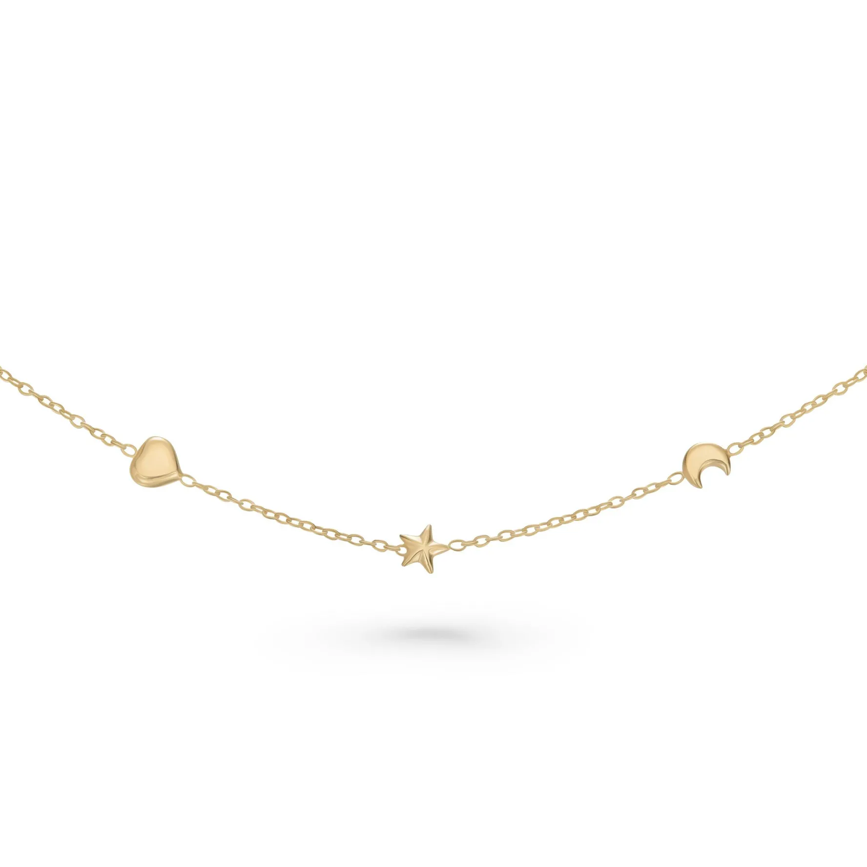 Beaverbrooks Mini B 9ct Yellow Gold Star and Moon Bracelet