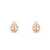 Beaverbrooks Mini B Silver and Rose Gold Plated Cubic Zirconia Ladybird Earrings