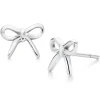 Beaverbrooks Mini B Silver Bow Earrings