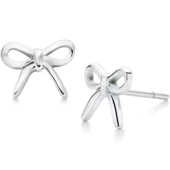 Beaverbrooks Mini B Silver Bow Earrings