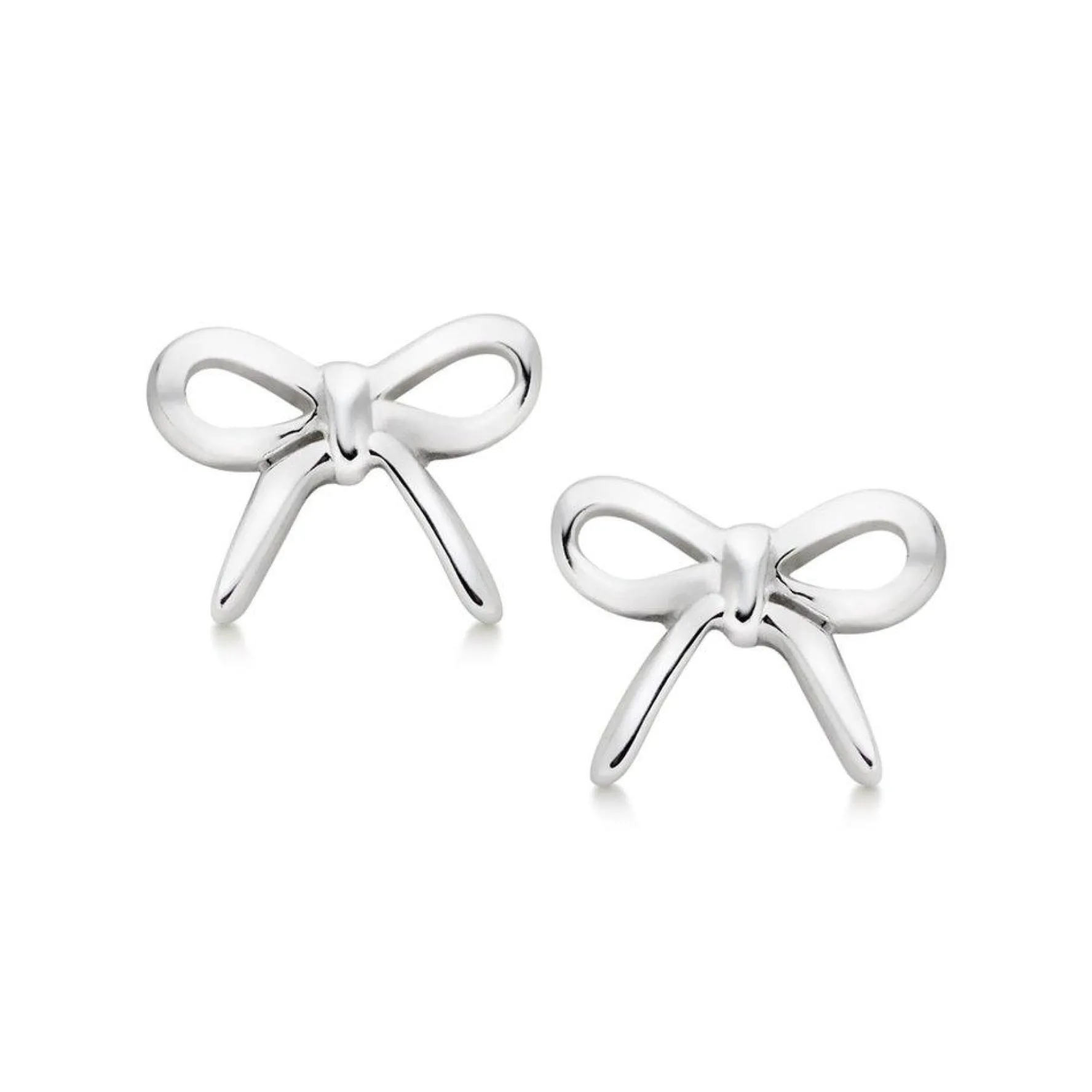 Beaverbrooks Mini B Silver Bow Earrings