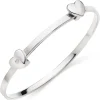 Beaverbrooks Mini B Silver Diamond Heart Bangle