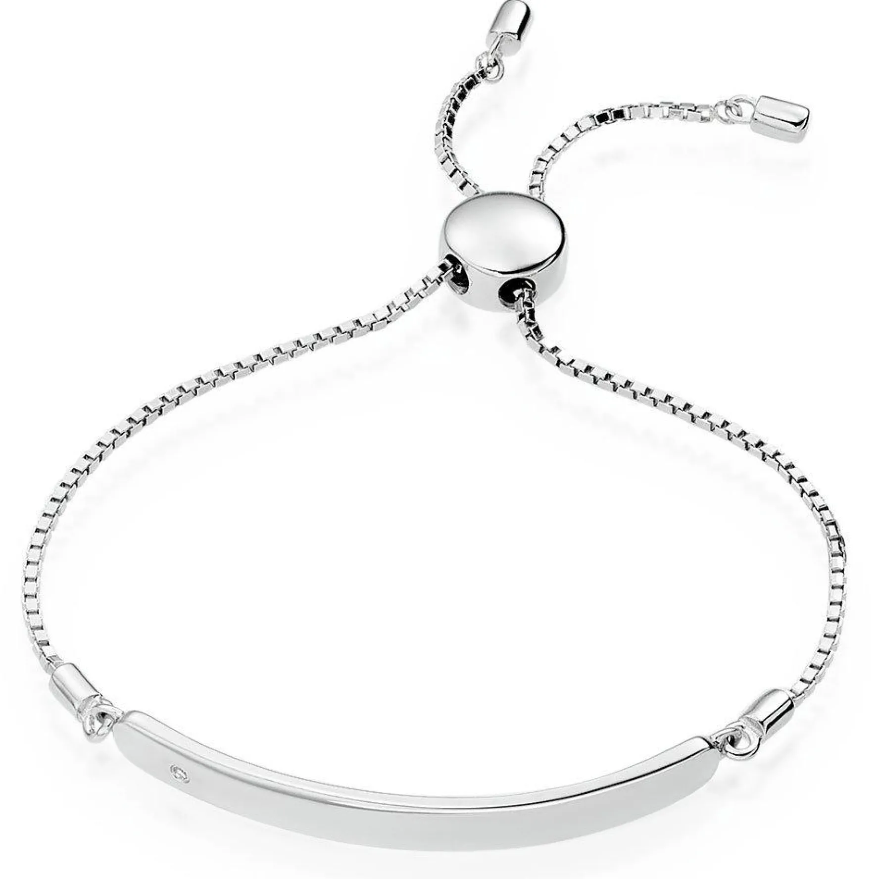 Beaverbrooks Mini B Silver Diamond ID Bracelet