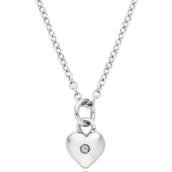 Beaverbrooks Mini B Silver Diamond Heart Pendant