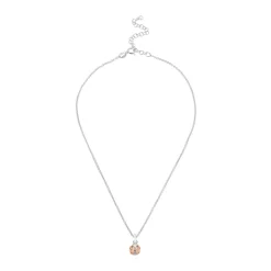 Beaverbrooks Mini B Silver and Rose Gold Plated Cubic Zirconia Ladybird Pendant