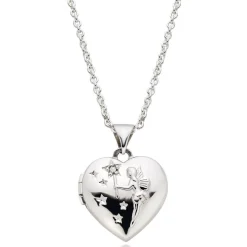 Beaverbrooks Mini B Silver Diamond Fairy Heart Locket