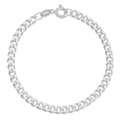 Beaverbrooks Mini B Silver Curb Bracelet