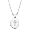 Beaverbrooks Mini B Silver Cross Locket