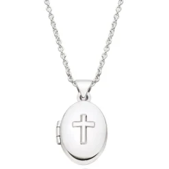 Beaverbrooks Mini B Silver Cross Locket