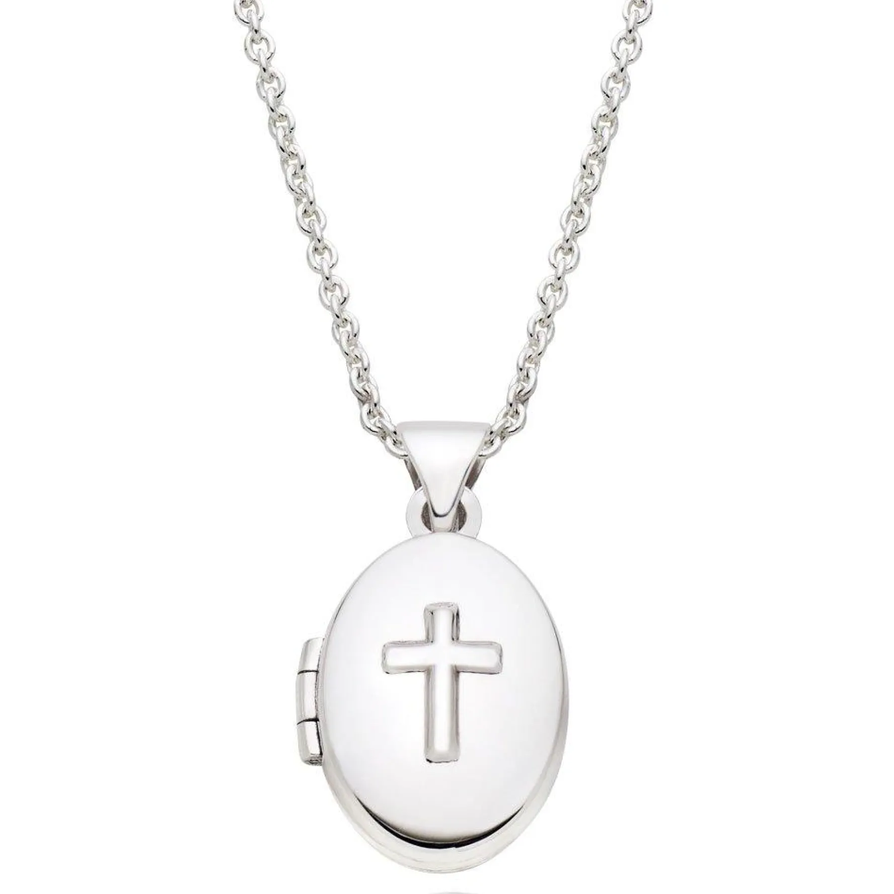 Beaverbrooks Mini B Silver Cross Locket