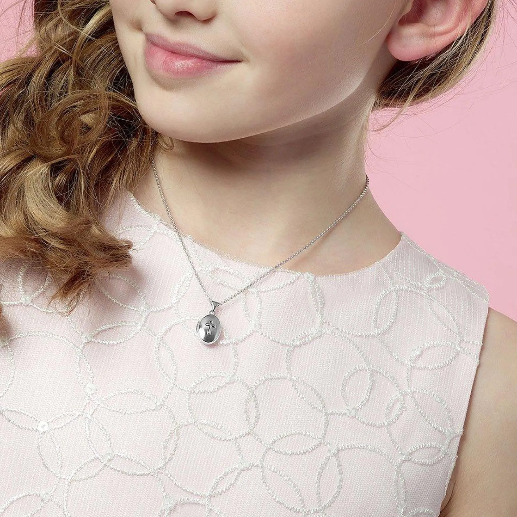 Beaverbrooks Mini B Silver Cross Locket