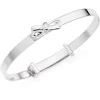 Beaverbrooks Mini B Silver Diamond Bow Bangle