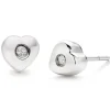 Beaverbrooks Mini B Silver Diamond Heart Earrings