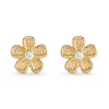 Beaverbrooks Mini B Yellow Gold Plated Diamond Flower Earrings