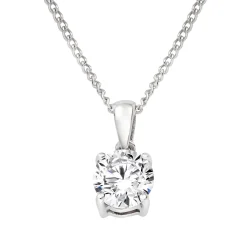 Beaverbrooks Once 18ct White Gold Diamond Solitaire Pendant