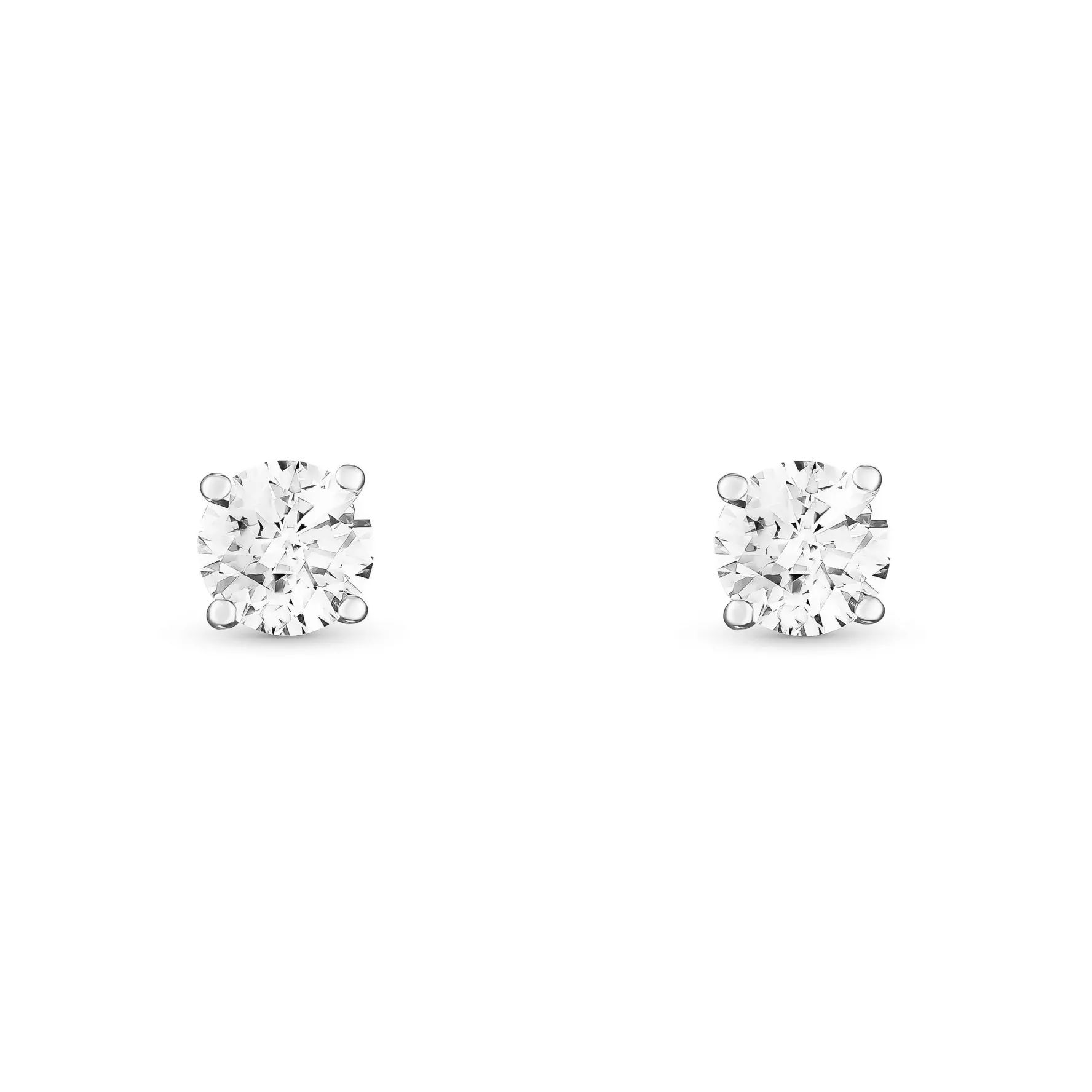 Beaverbrooks Once 18ct White Gold Diamond Solitaire Stud Earrings