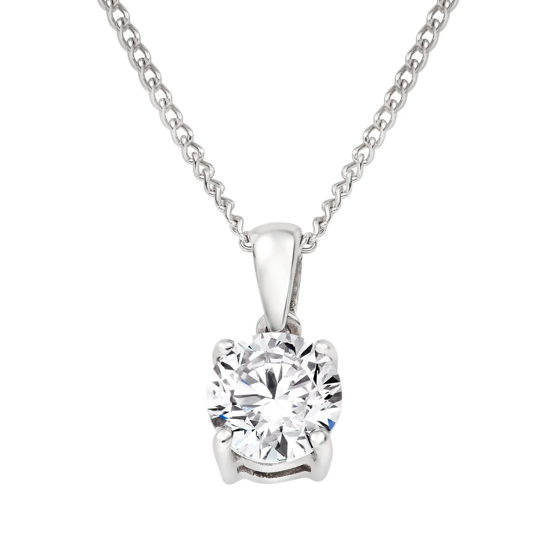 Beaverbrooks Once 18ct White Gold Diamond Solitaire Pendant