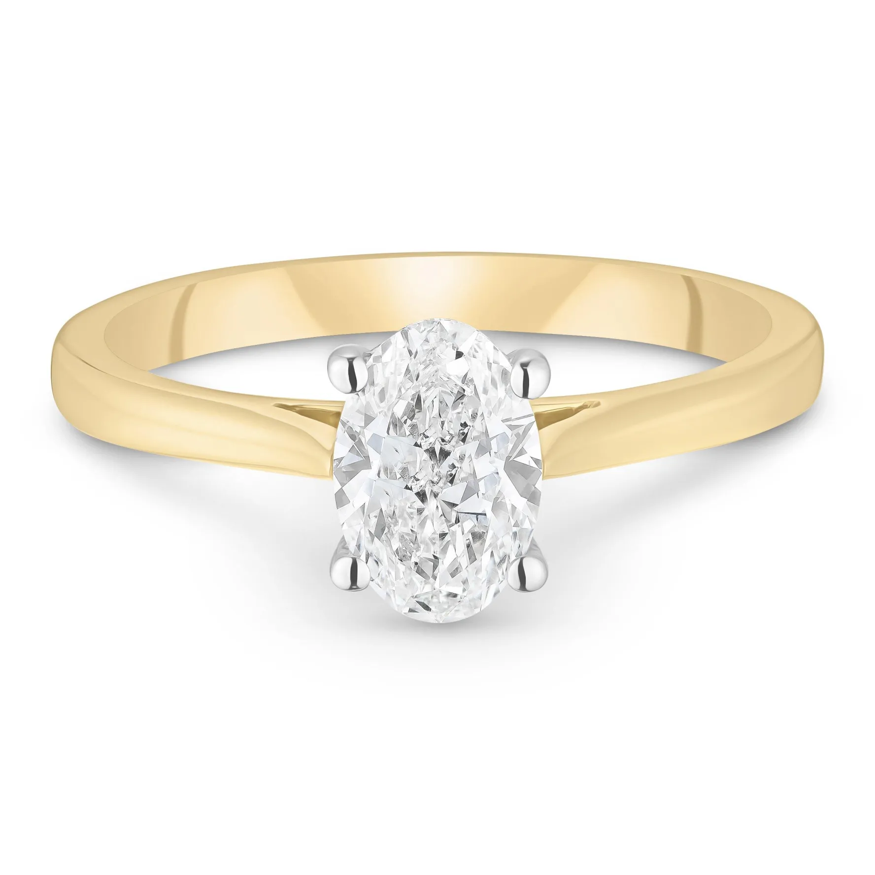 Beaverbrooks Once 18ct Yellow Gold Oval Shaped Diamond Solitaire Engagement Ring