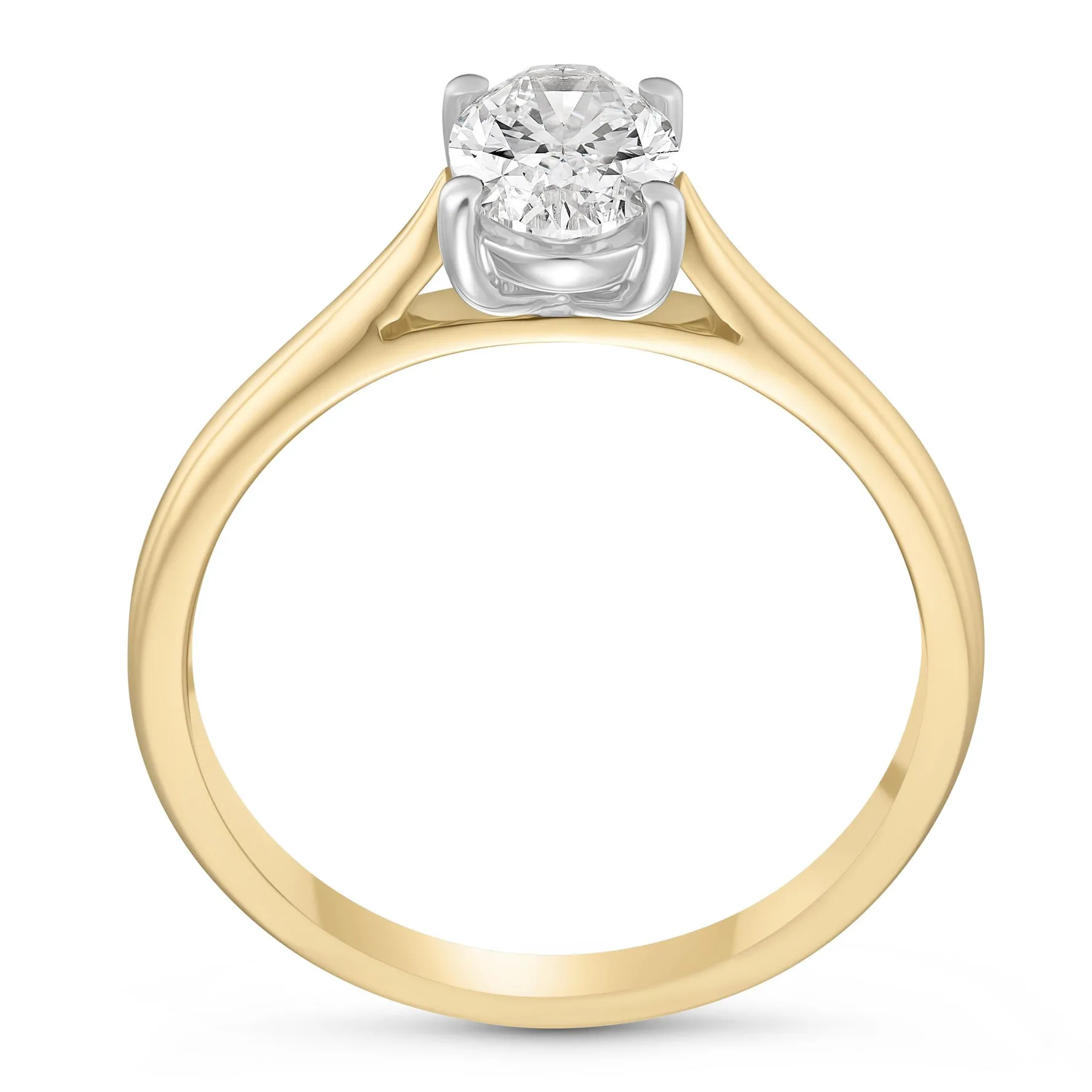 Beaverbrooks Once 18ct Yellow Gold Oval Shaped Diamond Solitaire Engagement Ring
