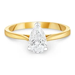 Beaverbrooks Once 18ct Yellow Gold Diamond Pear Shaped Solitaire Engagement Ring