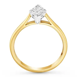 Beaverbrooks Once 18ct Yellow Gold Diamond Marquise Shaped Solitaire Engagement Ring