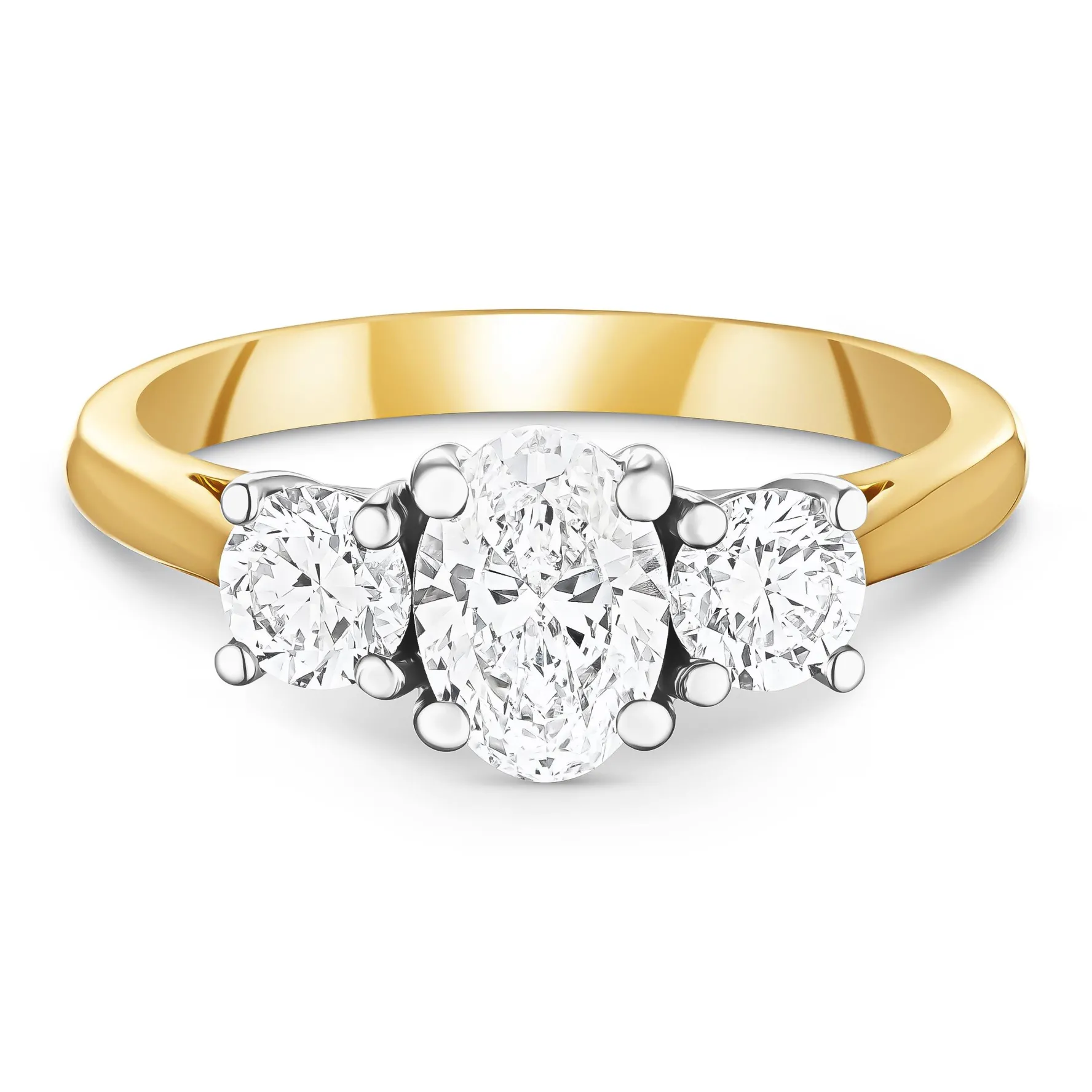 Beaverbrooks Once 18ct Yellow Gold Diamond Three Stone Engagement Ring