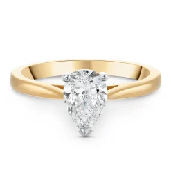 Beaverbrooks Once 18ct Yellow Gold Diamond Pear Shaped Solitaire Engagement Ring