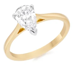 Beaverbrooks Once 18ct Yellow Gold Diamond Pear Shaped Solitaire Engagement Ring