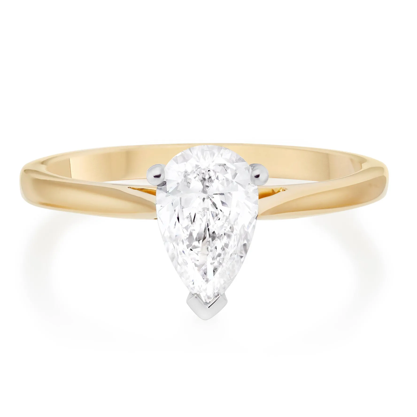 Beaverbrooks Once 18ct Yellow Gold Diamond Pear Shaped Solitaire Engagement Ring
